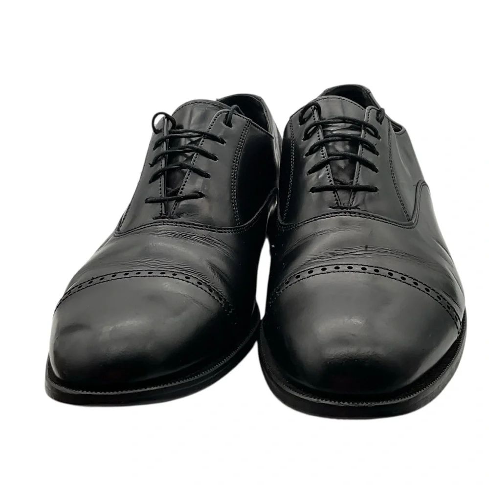 Florsheim Black and Red‎ Pebbled Leather Shoes